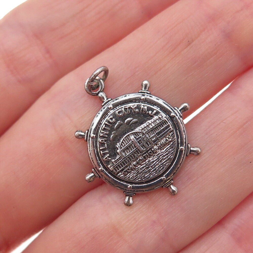 French & Franklin Sterling Silver Antique Atlantic City Convention Hall Pendant